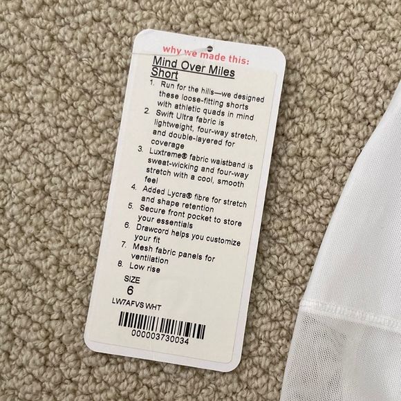 LULULEMON Mind Over Miles Short White Mesh Mid-Rise MR Shorts Hotty Speed VEUC - Picture 6 of 16